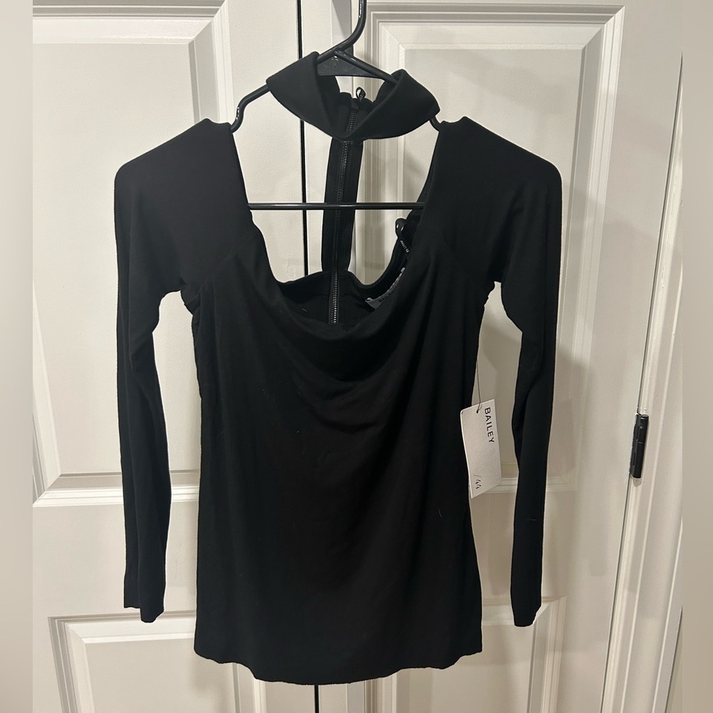 Bailey 44 Black Cutout Long Sleeve Top